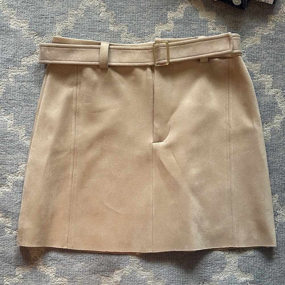 Zara Tan Mini Skirt with Belt
